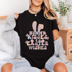 Bunny Kisses Easter Wishes Easter Spring Ready to Press DTF Transfer for Dtf