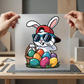 Bunny Sunglasses Easter Eggs Easter Ready to Press DTF Transfer for Dtf
