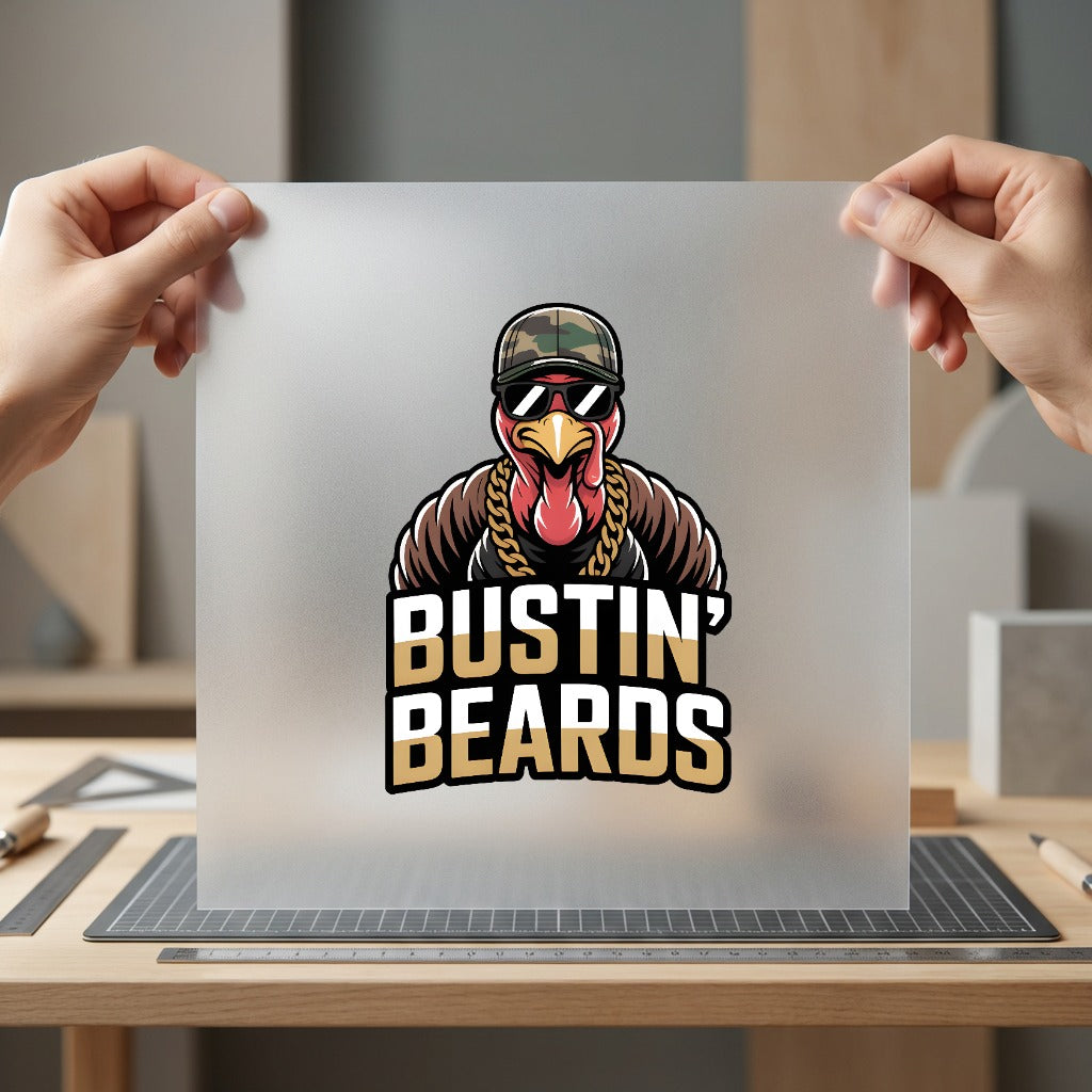 Bustin Beards Turkey Humorous Thanksgiving Dad Ready to Press DTF Transfer for Dtf