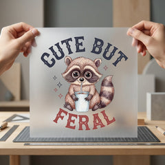 But Feral Raccoon Humorous Funny Sarcastic Ready to Press DTF Transfer for Dtf