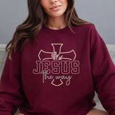 Jesus The Way | Cross & Floral Sweatshirt