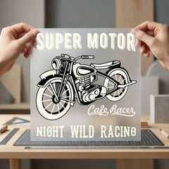 Cafe Racer Motorcycle Retro Vintage Retro Ready to Press DTF Transfer for Dtf