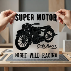 Cafe Racer Motorcycle Retro Vintage Retro Ready to Press DTF Transfer for Dtf