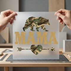 Camo Bear Mama Wild Mom Mama Ready to Press DTF Transfer for Dtf