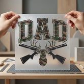 Camo Dad Deer Hunter Dad Hunting Ready to Press DTF Transfer for Dtf
