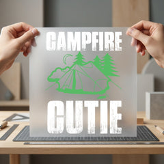 Campfire Cutie Camping Diy Camping Ready to Press DTF Transfer for Dtf