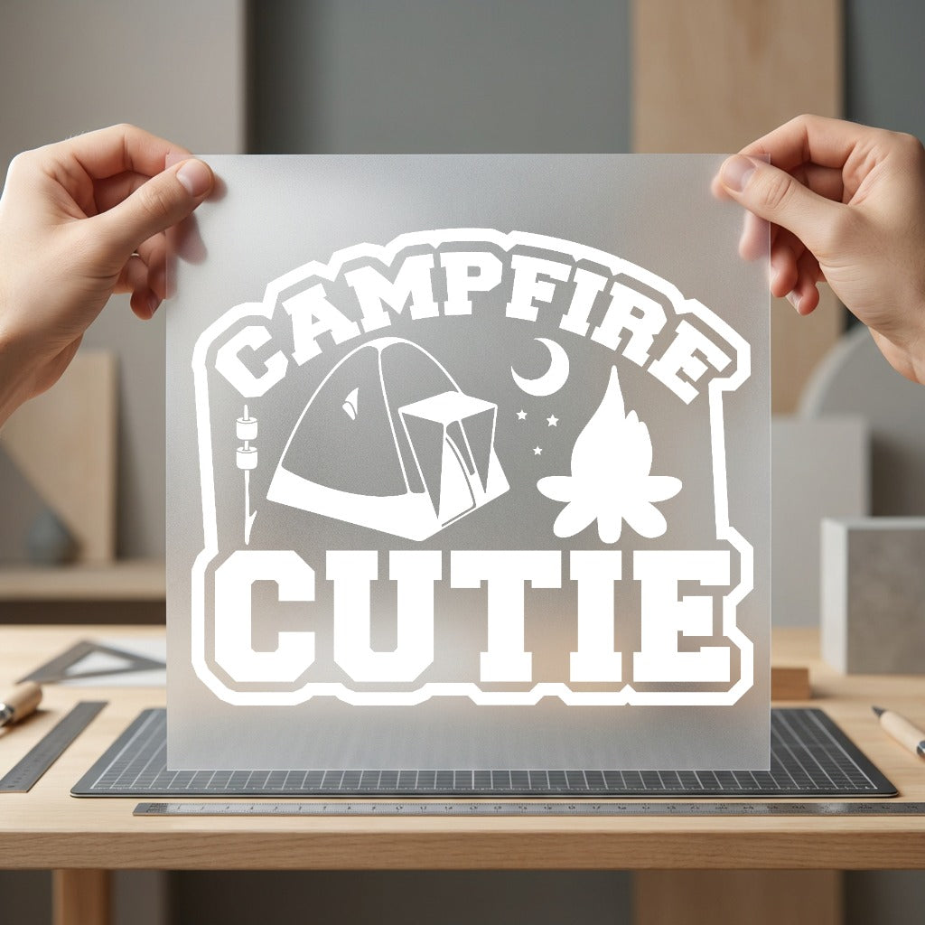 Campfire Cutie Retro Camping Vintage Retro Ready to Press DTF Transfer for Dtf