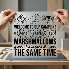 Campfire Marshmallows Cozy Diy Vintage Retro Ready to Press DTF Transfer for Dtf
