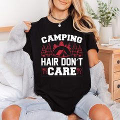 Camping Hair Don Care Camping Ready to Press DTF Transfer for Dtf
