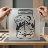 Camping Jar Collect Memories Aesthetic Camping Ready to Press DTF Transfer for Dtf