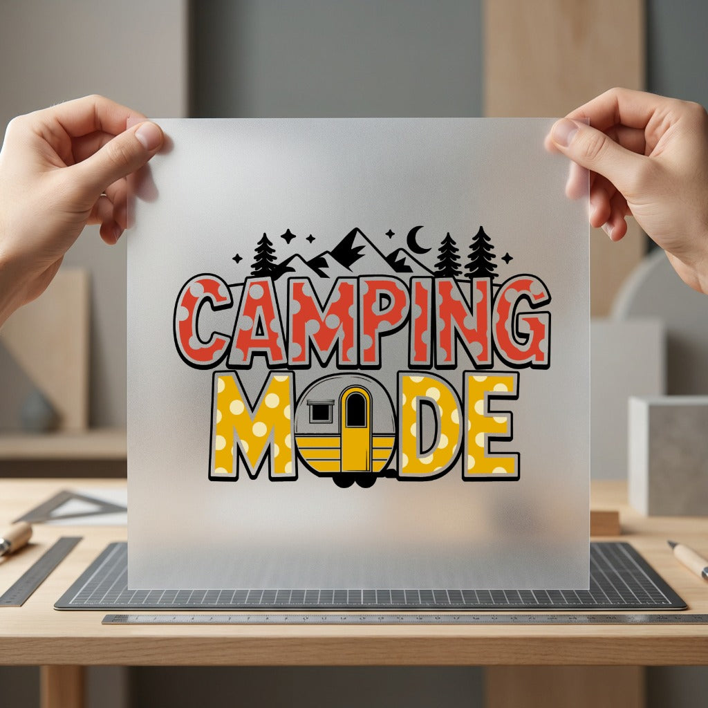 Camping Mode Adventure Retro Vintage Retro Ready to Press DTF Transfer for Dtf