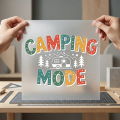 Camping Mode Retro Camper Vintage Retro Ready to Press DTF Transfer for Dtf