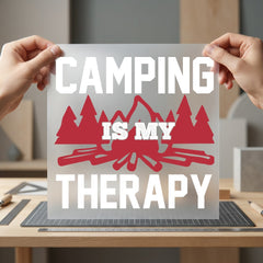 Camping Therapy Campfire Diy Camping Ready to Press DTF Transfer for Dtf