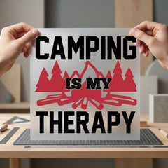 Camping Therapy Campfire Diy Camping Ready to Press DTF Transfer for Dtf