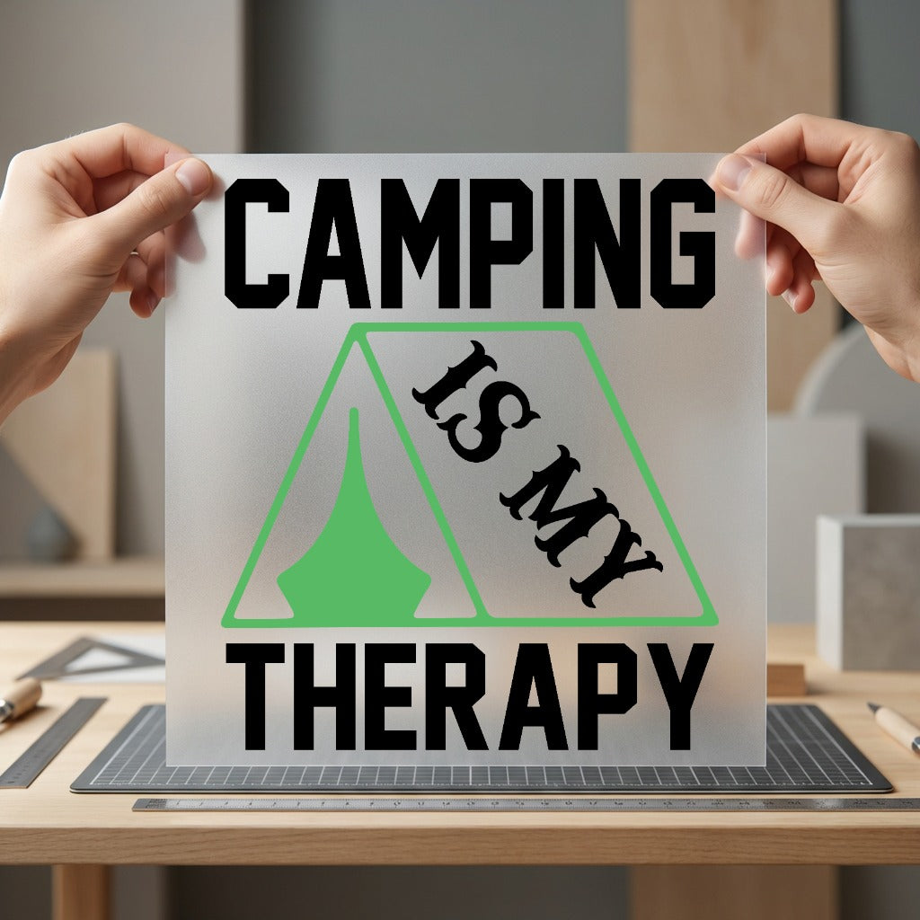 Camping Therapy Outdoor Adventure Camping Ready to Press DTF Transfer for Dtf