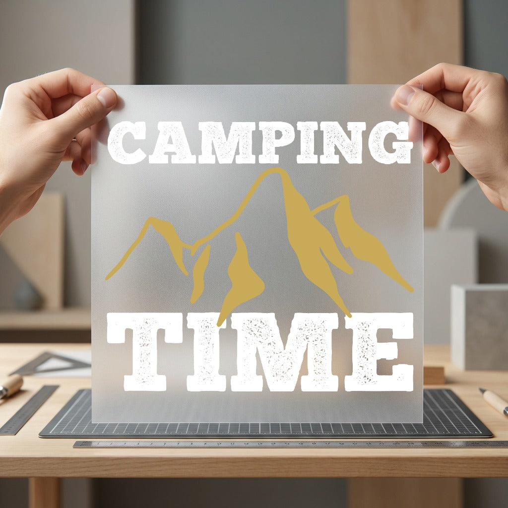 Camping Time Mountain Adventure Vintage Retro Ready to Press DTF Transfer for Dtf