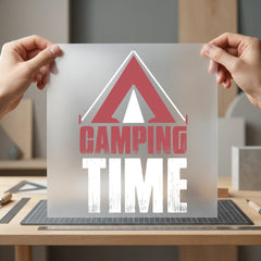 Camping Time Tent Retro Vintage Retro Ready to Press DTF Transfer for Dtf