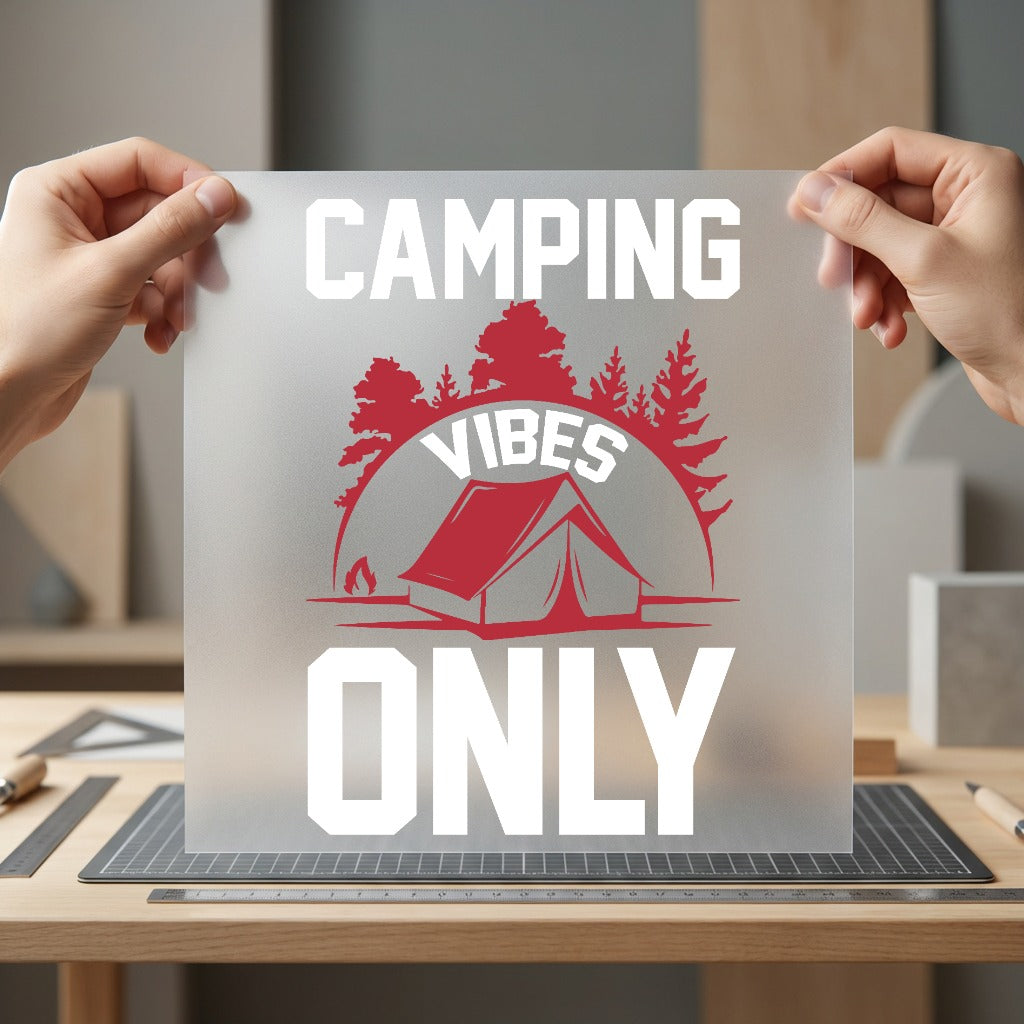 Camping Vibes Only Retro Retro Camping Ready to Press DTF Transfer for Dtf
