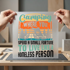 Camping Where You Spend Vintage Retro Ready to Press DTF Transfer for Dtf