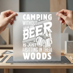 Camping Without Beer Retro Camping Ready to Press DTF Transfer for Dtf
