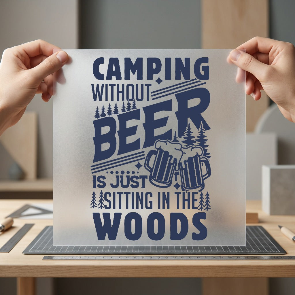 Camping Without Beer Retro Camping Ready to Press DTF Transfer for Dtf