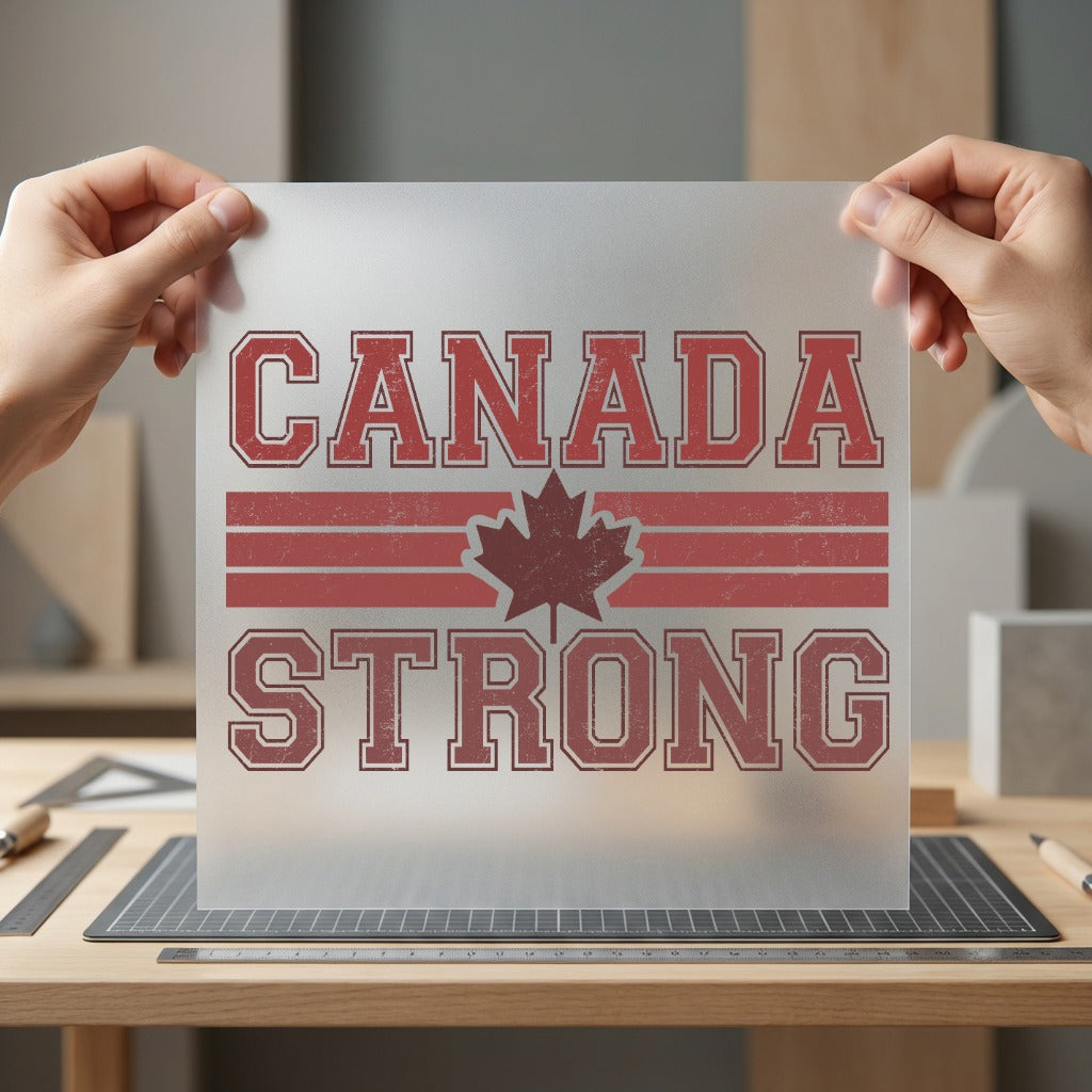 Canada Strong Maple Leaf Vintage Retro Ready to Press DTF Transfer for Dtf