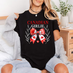 Canadian Girlie Bow Patriotic Usa Vintage Ready to Press DTF Transfer for Dtf