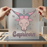 Capricorn Zodiac Head Retro Faith Vintage Ready to Press DTF Transfer for Dtf
