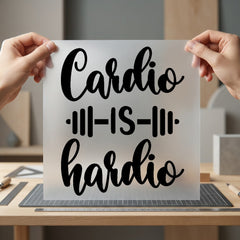 Cardio Hardio Fitness Quote Funny Sarcastic Ready to Press DTF Transfer for Dtf