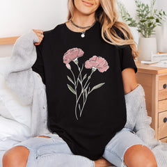 Carnation Florals Elegant Diy Aesthetic Floral Ready to Press DTF Transfer for Dtf