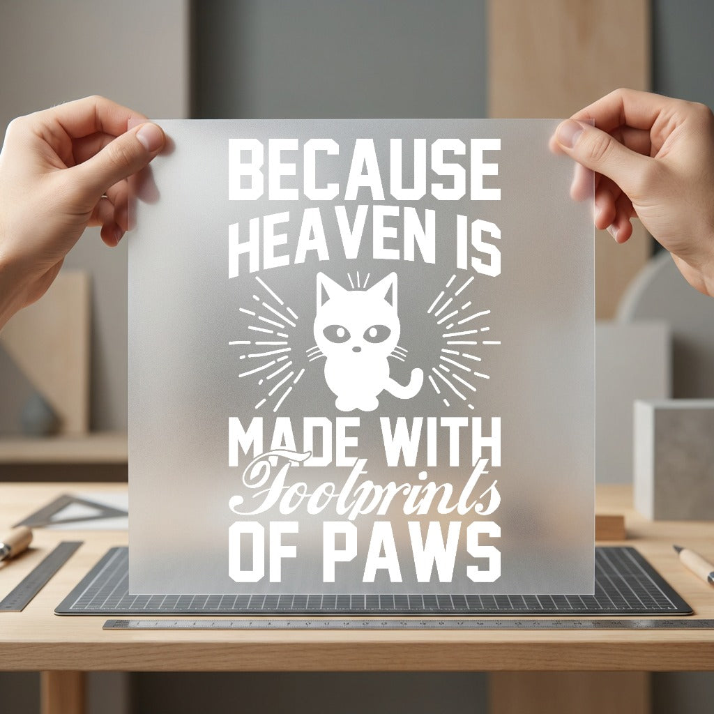 Cat Heaven Paws Pet Mom Dad Ready to Press DTF Transfer for Dtf