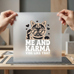 Cat Karma Retro Vibe Mom Dad Ready to Press DTF Transfer for Dtf