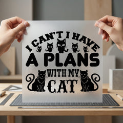 Cat Lover Plans Humorous Mom Dad Ready to Press DTF Transfer for Dtf