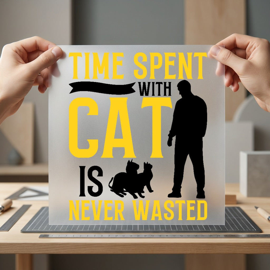 Cat Lover Quote Pet Mom Dad Ready to Press DTF Transfer for Dtf