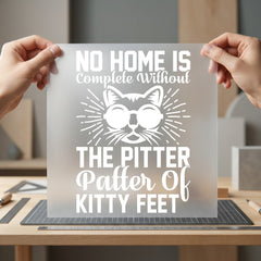 Cat Pitter Patter Kitty Mom Dad Ready to Press DTF Transfer for Dtf