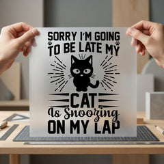 Cat Snoozing Humorous Diy Mom Dad Ready to Press DTF Transfer for Dtf