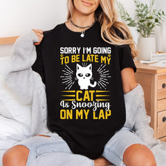 Cat Snoozing Lap Funny Mom Dad Ready to Press DTF Transfer for Dtf