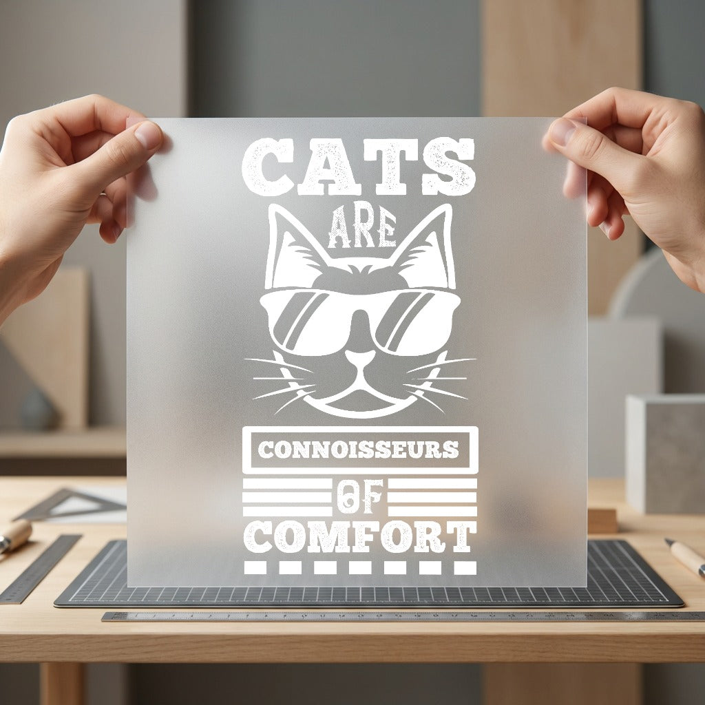 Cats Connoisseurs Comfort Cat Mom Dad Ready to Press DTF Transfer for Dtf