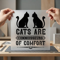 Cats Connoisseurs Comfort Pet Mom Dad Ready to Press DTF Transfer for Dtf