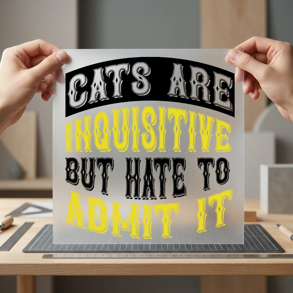 Cats Inquisitive But Hate Funny Sarcastic Ready to Press DTF Transfer for Dtf