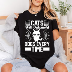 Cats Will Outsmart Dogs Funny Sarcastic Ready to Press DTF Transfer for Dtf