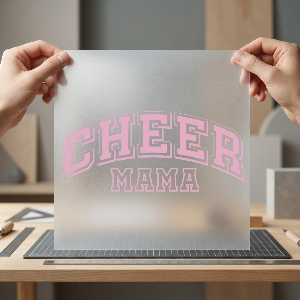 Cheer Mama Pink College Mom Retro Ready to Press DTF Transfer for Dtf