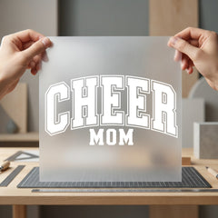 Cheer Mom Arched Text Mom Ready to Press DTF Transfer for Dtf