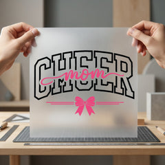 Cheer Mom Bow Collegiate Mom Ready to Press DTF Transfer for Dtf