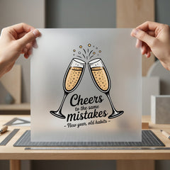 Cheers Mistakes Year Diy Thanksgiving Funny Ready to Press DTF Transfer for Dtf