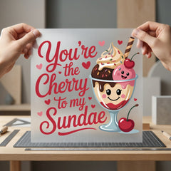 Cherry Sundae Sweet Love Valentine Funny Ready to Press DTF Transfer for Dtf
