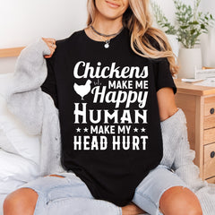 Chickens Make Happy Farm Usa Funny Ready to Press DTF Transfer for Dtf