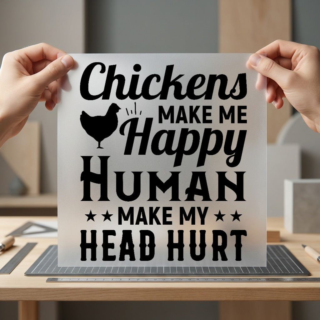 Chickens Make Happy Farm Usa Funny Ready to Press DTF Transfer for Dtf