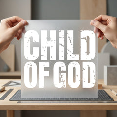 Child God Distressed Font Christian Faith Ready to Press DTF Transfer for Dtf