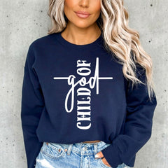 Child of God Cross | Faith Identity Sweatshirt - Luckets.com